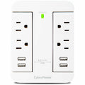 CyberPower GP400U4AWH Direct Plug Swivel Wall Tap, 4 Outlets, 4 USB Ports