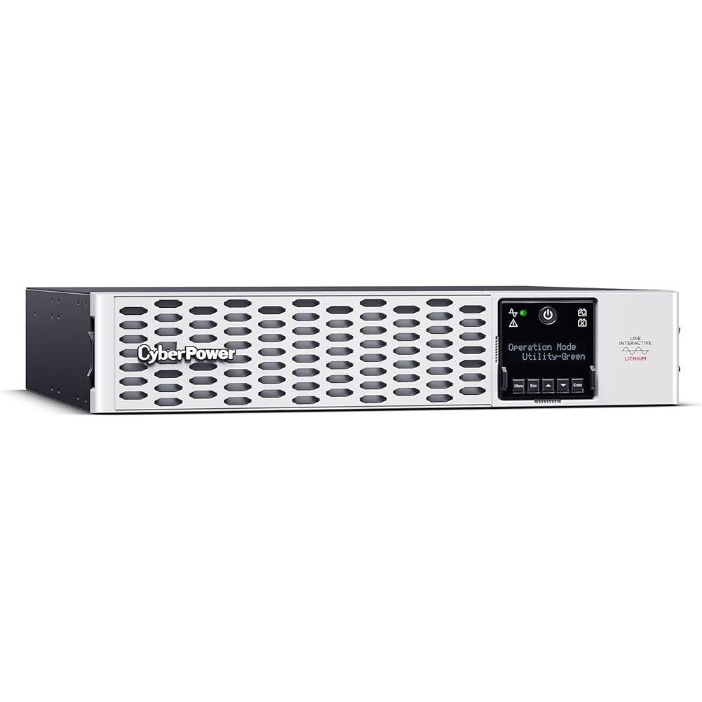CyberPower PRL1500RT2UC Smart App Sinewave UPS System, 1500VA/1500W, 8 Outlets, 2U Rack/Tower, AVR, Lithium