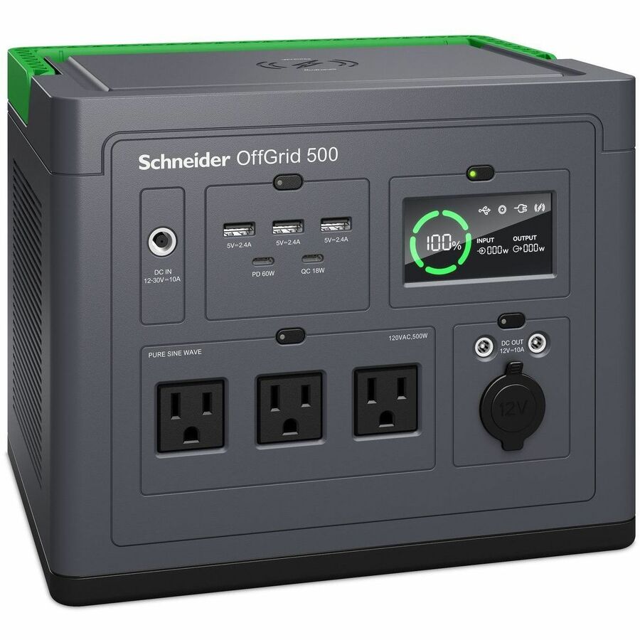 Schneider OffGrid Portable Power Station 500 120V 517Wh Lithium-ion