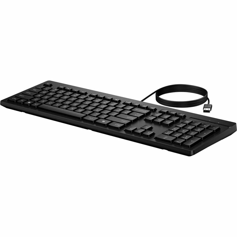 HP 125 Wired Keyboard CoPilot Hot Key(s) - Windows 11, Jet Black