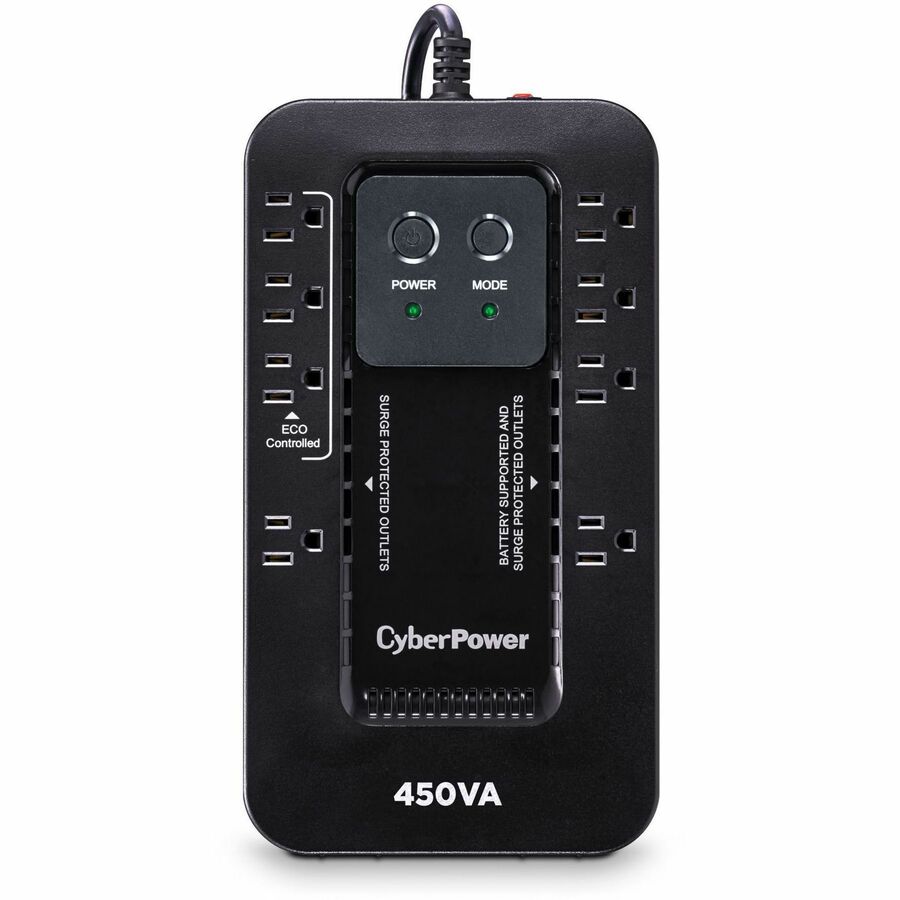 CyberPower EC450G Ecologic UPS System, 450VA/260W, 8 Outlets, ECO Mode, Compact