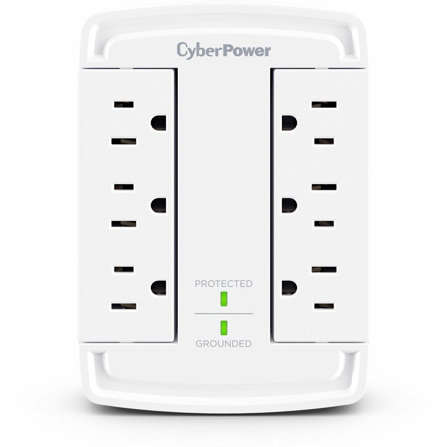 CyberPower CSB6WS Essential 6 Outlet Surge Protector with 1800 J Surge Suppression