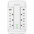 CyberPower CSP6WSUC Home and Office 6 Outlet Surge Protector with 2400 J Surge Suppression