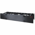 APC Horizontal Cable Manager - Cable Manager - Black - 2U Rack Height