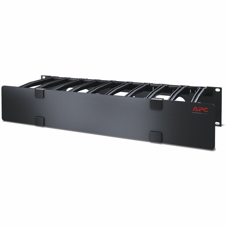 APC Horizontal Cable Manager - Cable Manager - Black - 2U Rack Height