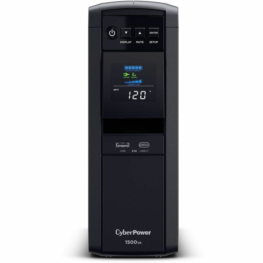 CyberPower CP1500PFCLCD 1500VA 1000W PFC Sinewave AVR 12-Outlet Tower UPS