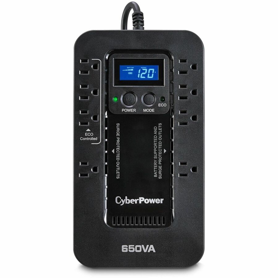 CyberPower EC650LCD Ecologic 650VA/390W Energy Efficient LCD Desktop ECO UPS