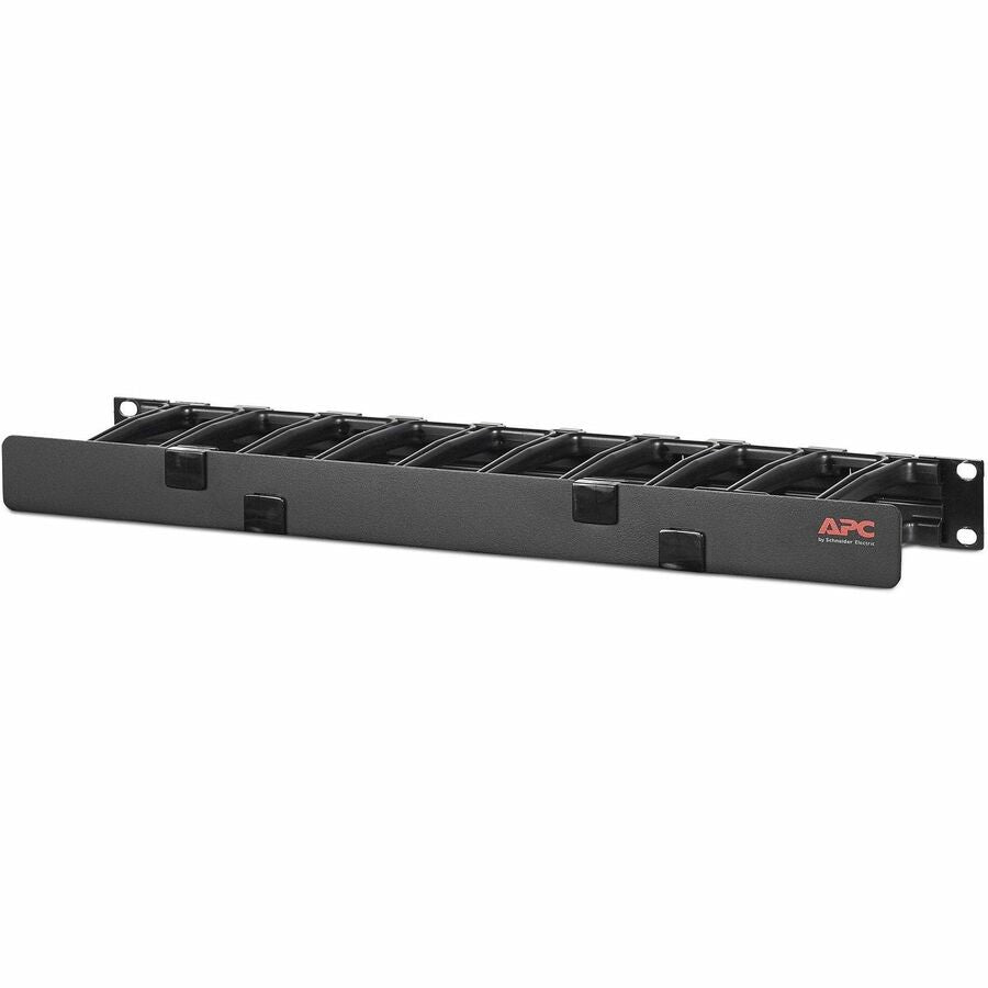 APC 1U x 4" Deep Horizontal Cable Manager, Single-Sided with Cover