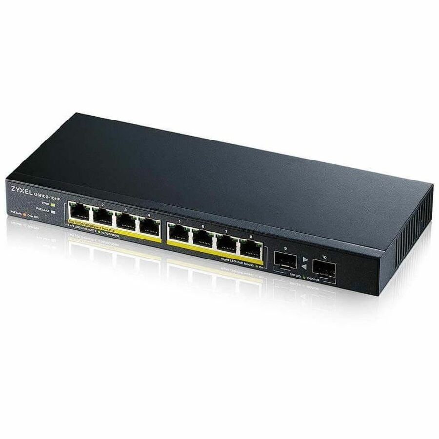 ZyXEL GS1100-10HP 8-Port GbE Unmanaged PoE Switch with GbE Uplink