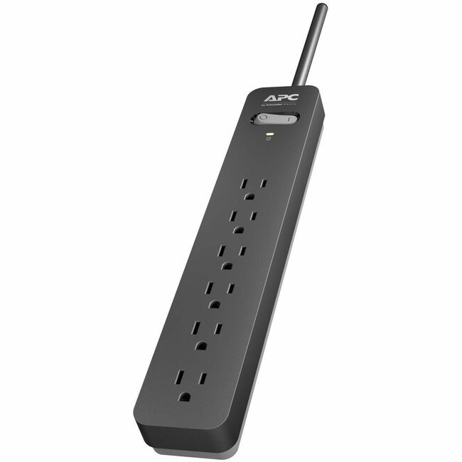 APC PE66 Essential 6-Outlet SurgeArrest w/ 6 Foot Cord, Black