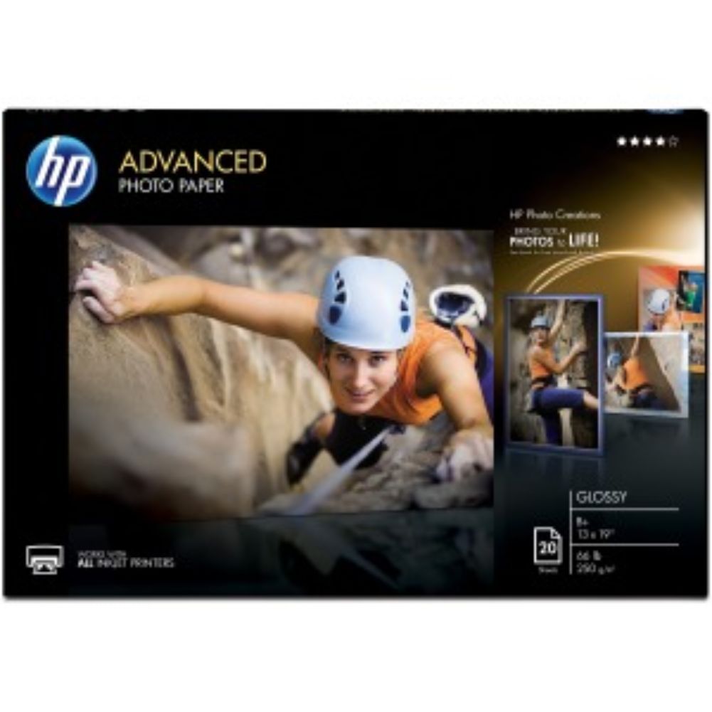 HP CR696A Advanced Inkjet Print Photo Paper - Super B - 13" x 19" - Glossy