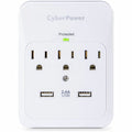 CyberPower CSP300WUR1 Professional 3-Outlet Surge Protector with 2 USB Ports