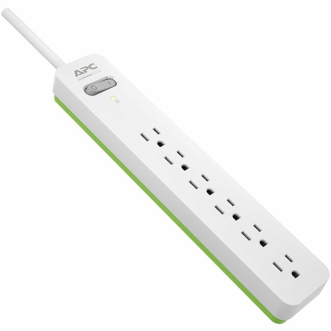 APC PE66W Essential 6-Outlet SurgeArrest w/ 6 Foot Cord, White