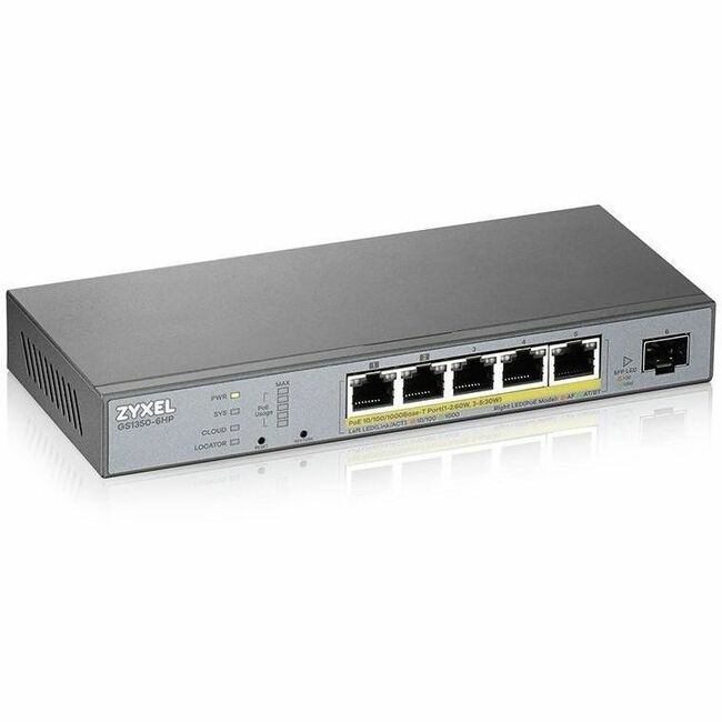 ZYXEL GS1350-6HP 5-Port Gigabit Smart Nebula Cloud Managed PoE Switch