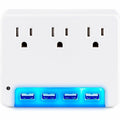 CyberPower P3WUN 3-Outlet, 4-USB 125V Night Light Wall Tap