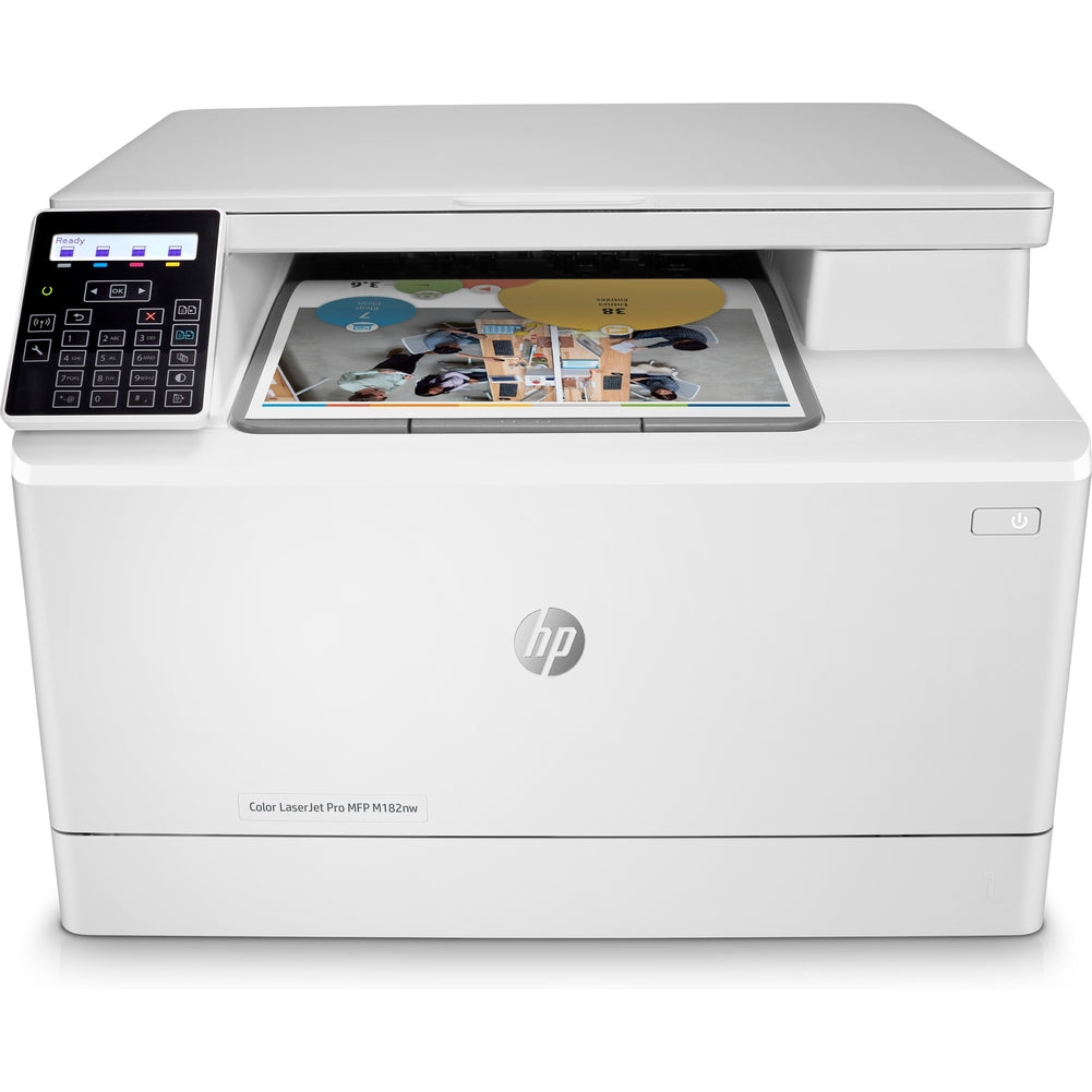 HP M182NW Multifunction 600 DPI 17 ppm Color Laser Printer 7KW55A