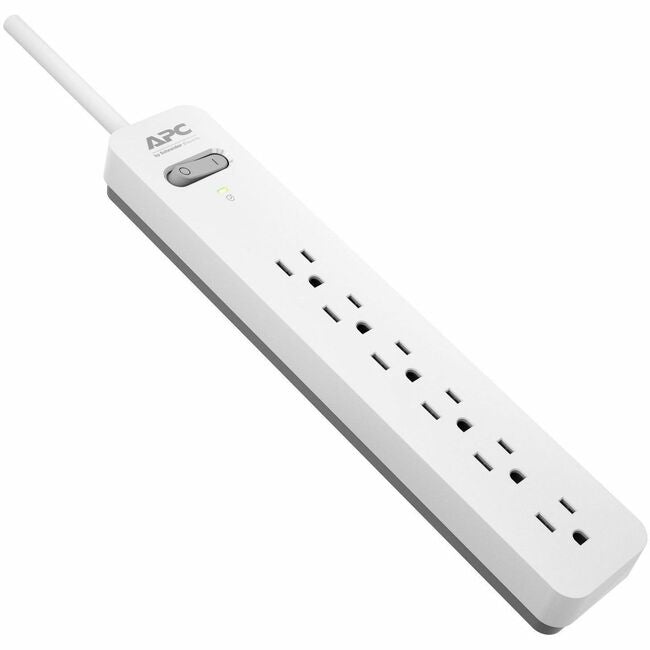 Power-Saving Essential SurgeArrest Surge Protector 6 AC Outlets 6 ft Cord 1080 J White/Gray PE66WG
