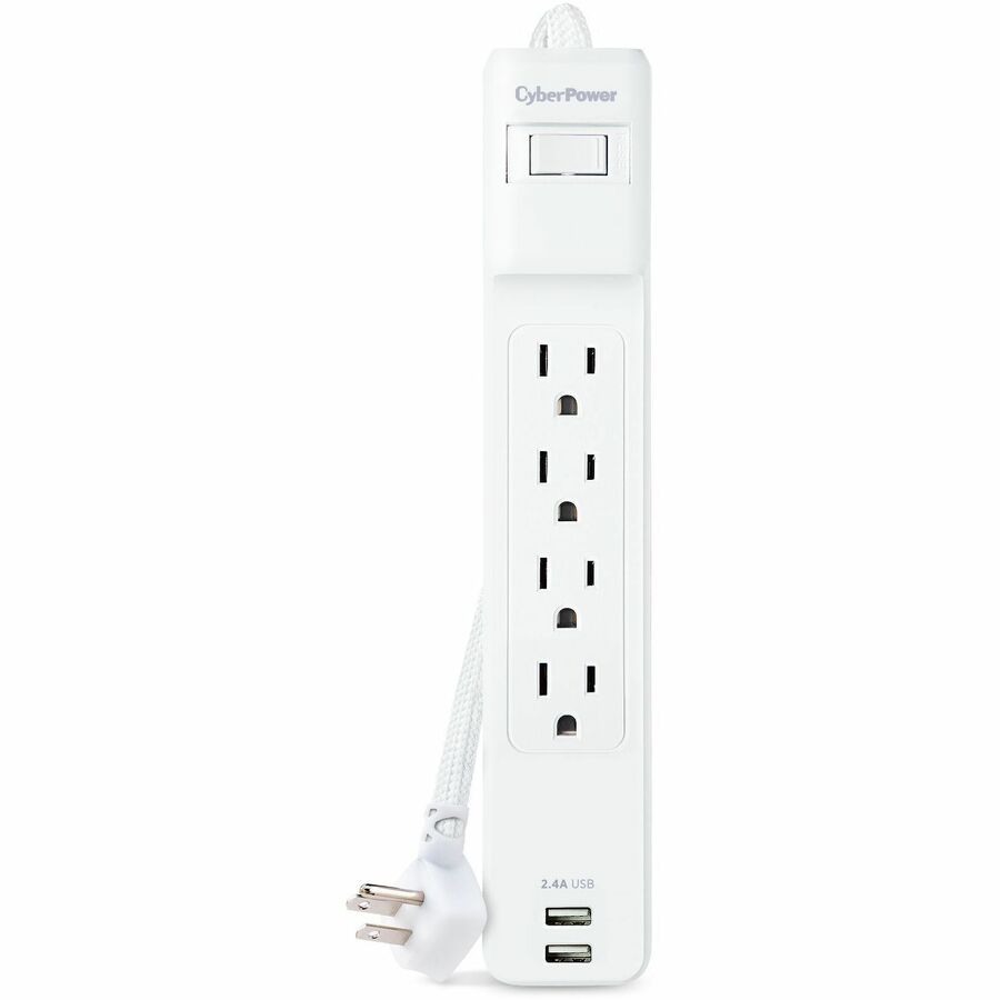 CyberPower P406U Home Office 4 Outlet Surge Protector with 500 J Surge Suppression
