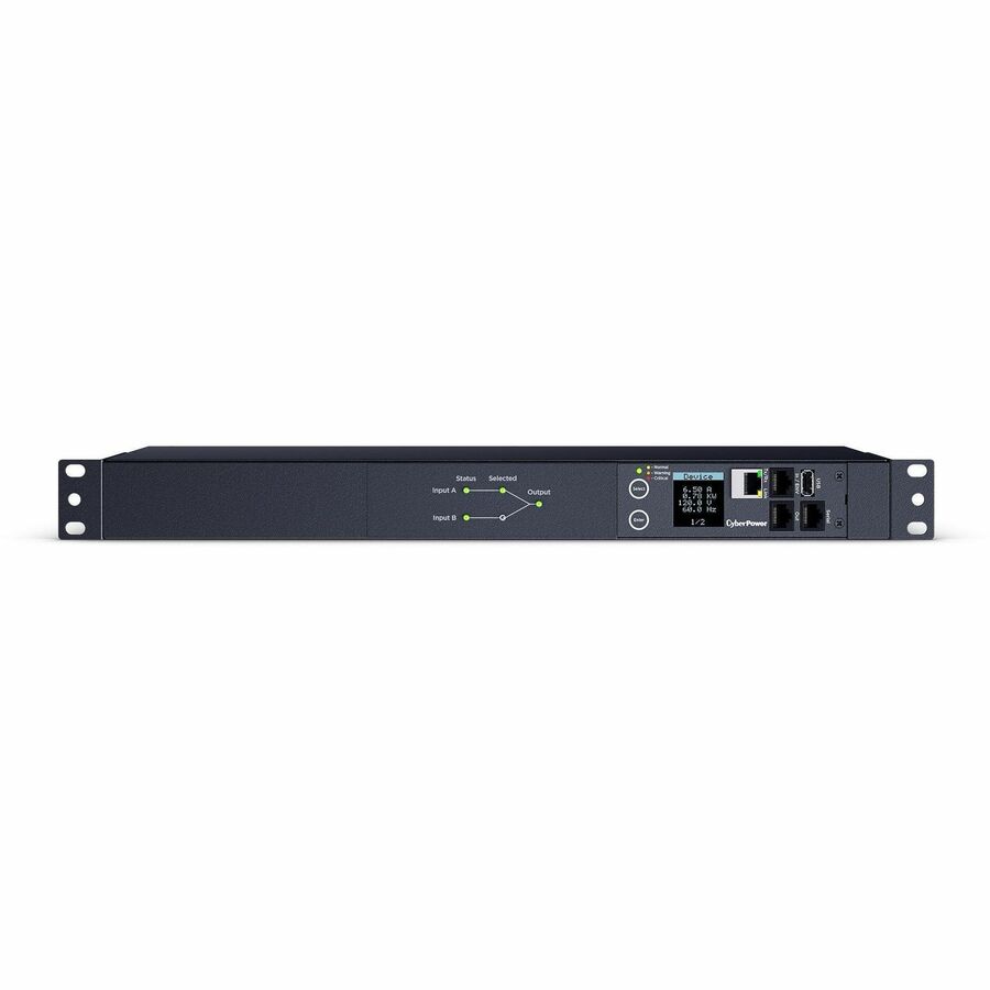 CyberPower PDU44001 Single Phase 100 120 VAC 15A Switched ATS PDU