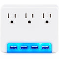 CyberPower Wall Tap Outlet, 3 x NEMA 5-15R, 4 x USB-A Ports, 125V P3WUH