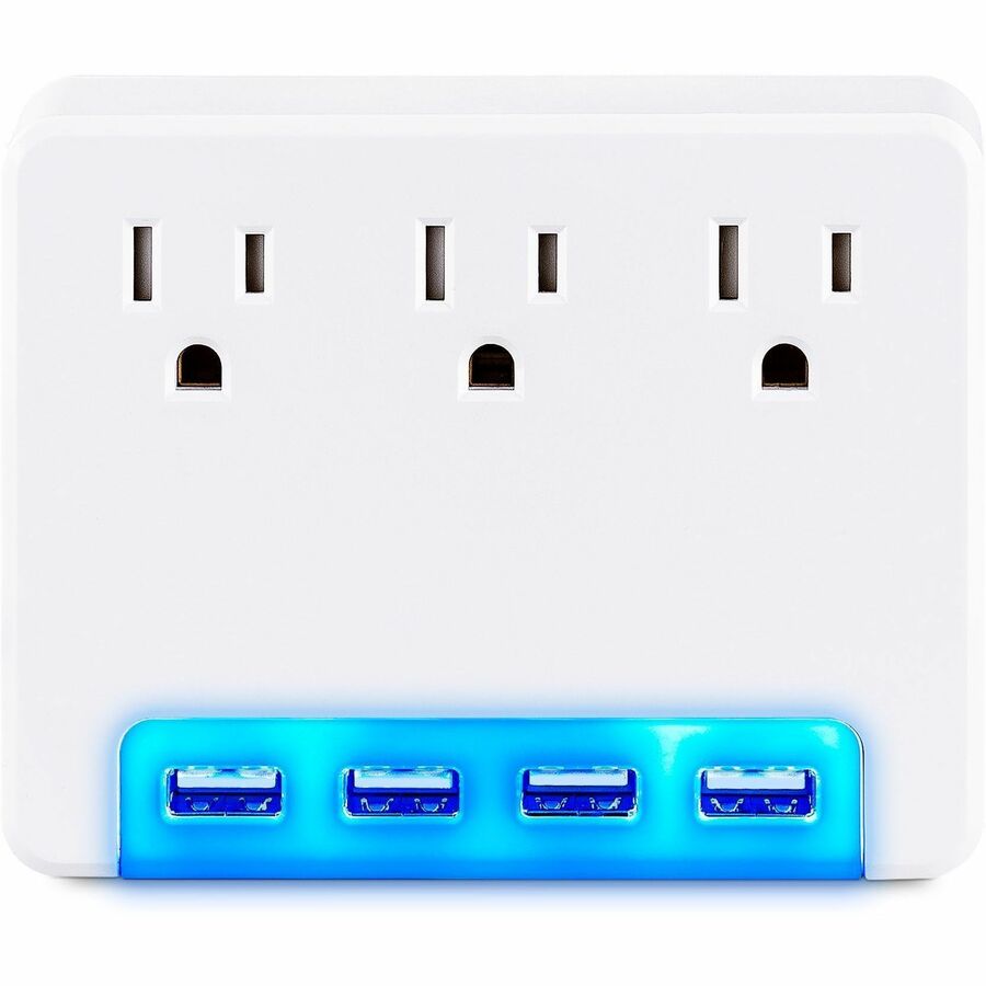 CyberPower Wall Tap Outlet, 3 x NEMA 5-15R, 4 x USB-A Ports, 125V P3WUH