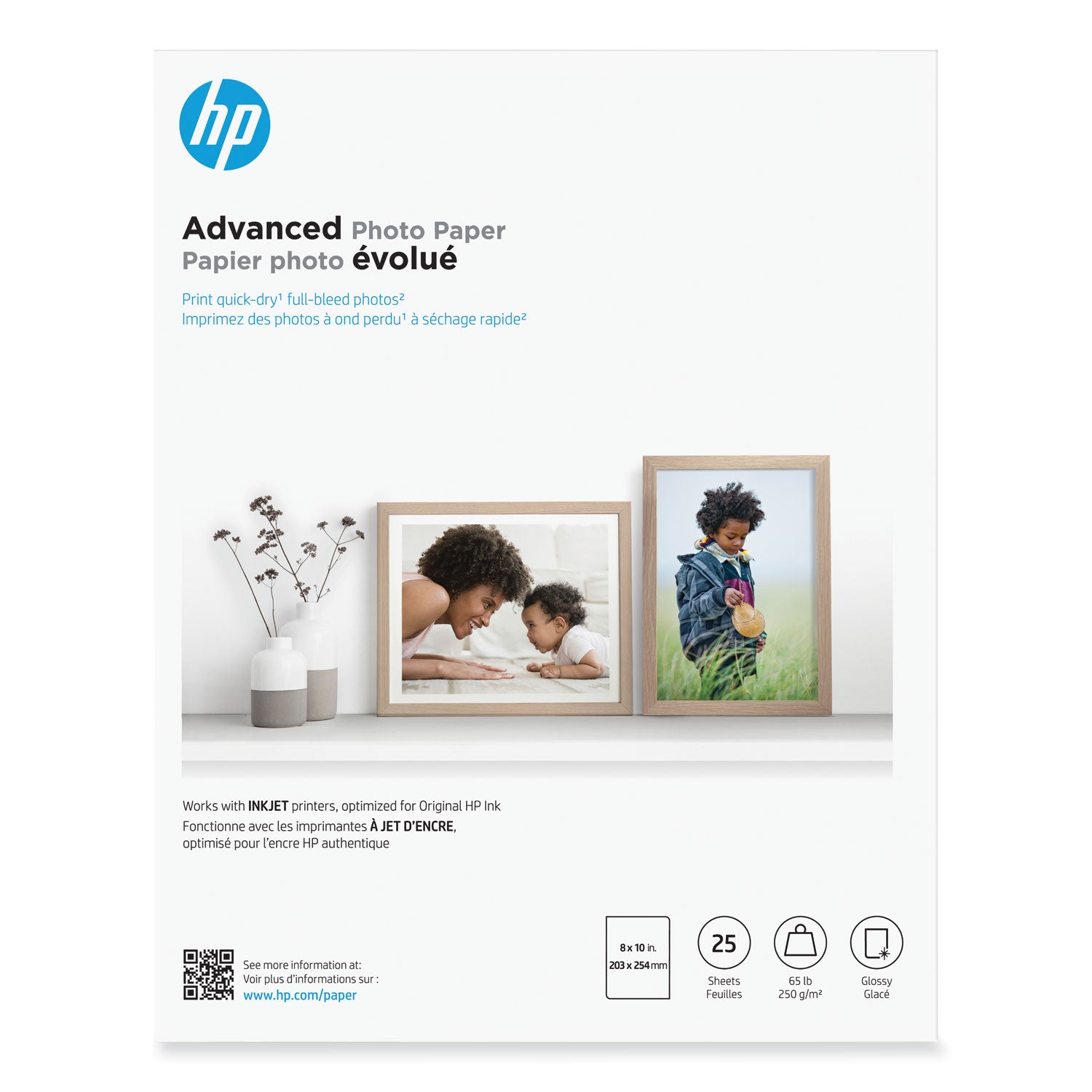 Advanced Photo Paper 10.5 mil 8 x 10 Glossy White 25/Pack 6J777A