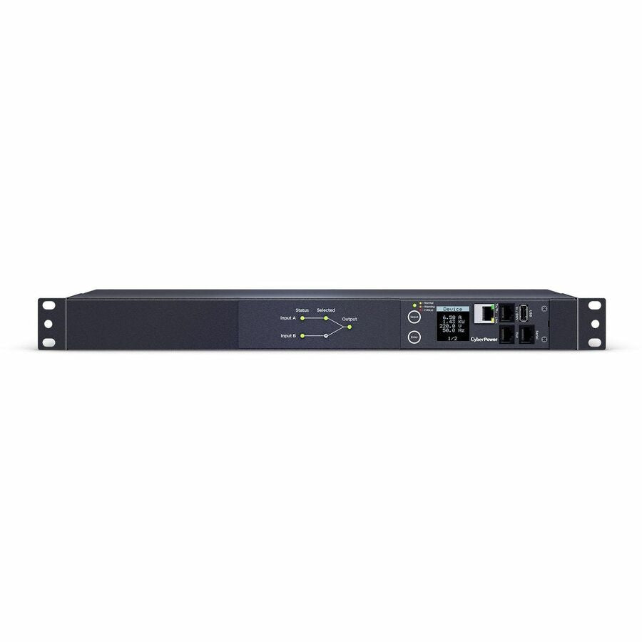 CyberPower 1U 10-Outlet Switched ATS Power Distribution Unit PDU44006